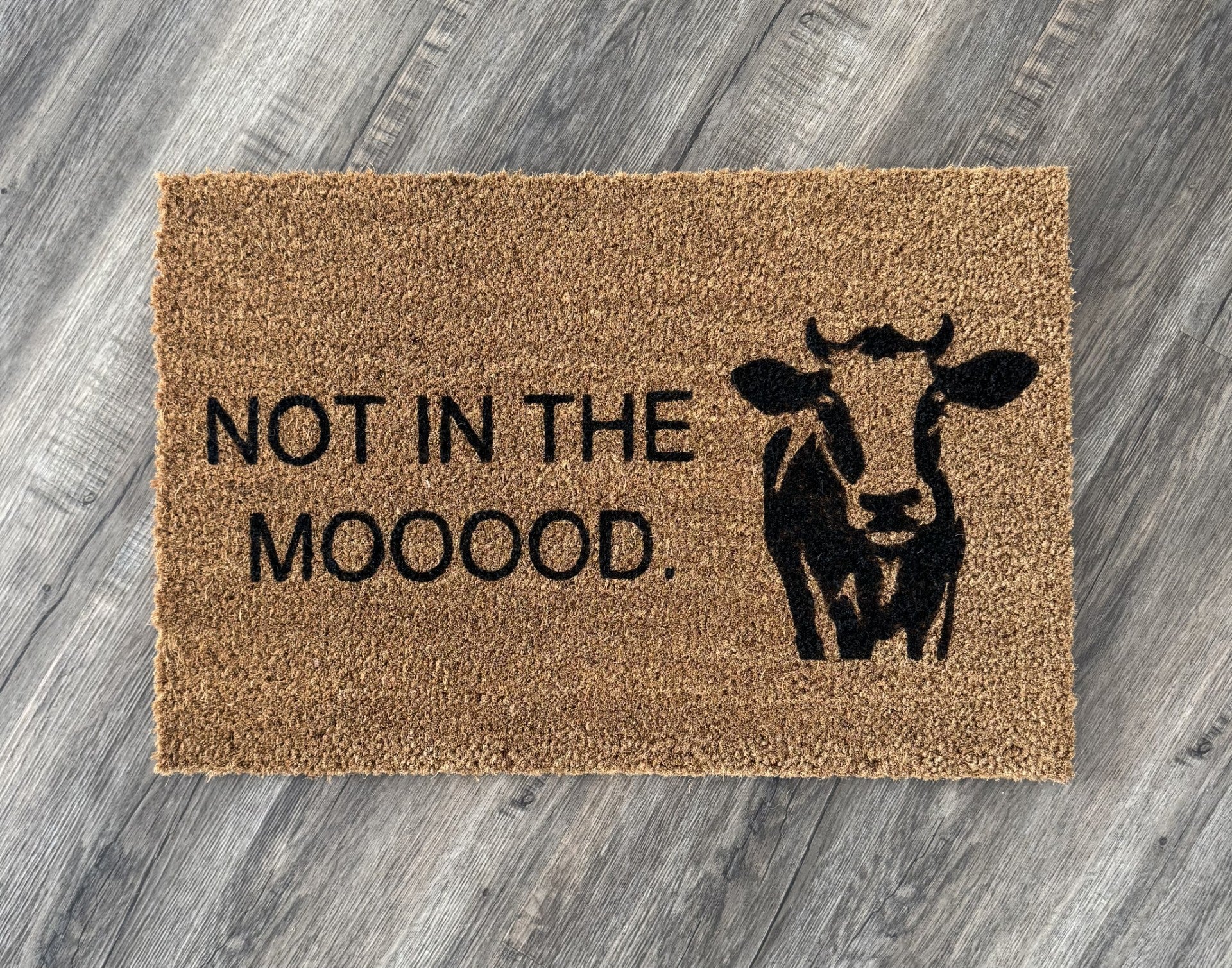 "Not in the Moood" Cow Door Mat