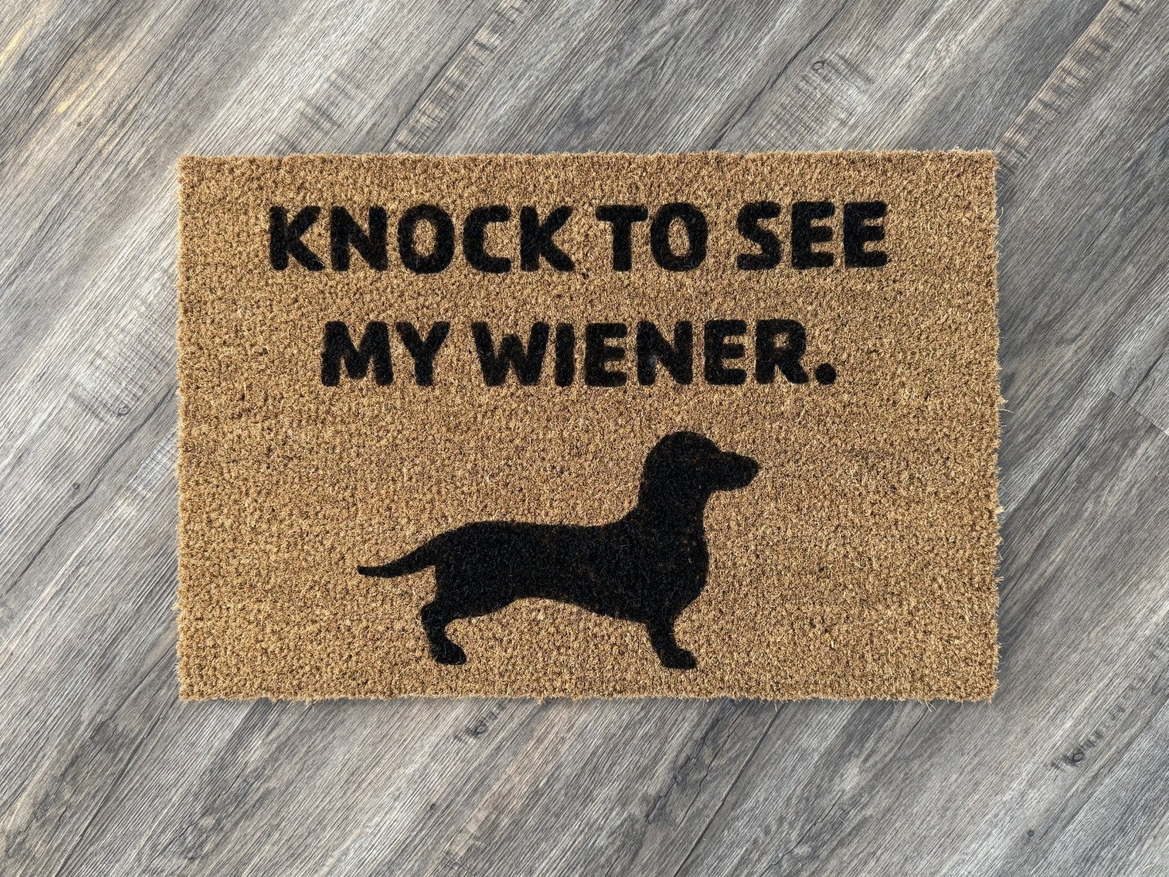 "Knock to See My Wiener" Door Mat